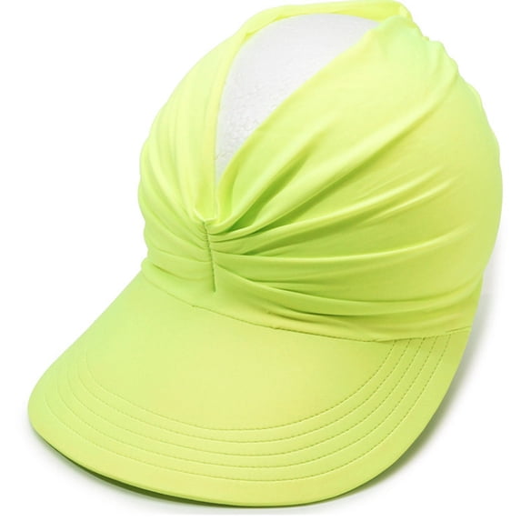 HONHUZH Summer Hats Womens Twisted Ruched Open Top Sun Visor Hat Ponytail Hole Summer Sports Cap