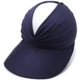 thumbnail image 1 of HONHUZH Summer Hats Womens Twisted Ruched Open Top Sun Visor Hat Ponytail Hole Summer Sports Cap, 1 of 4