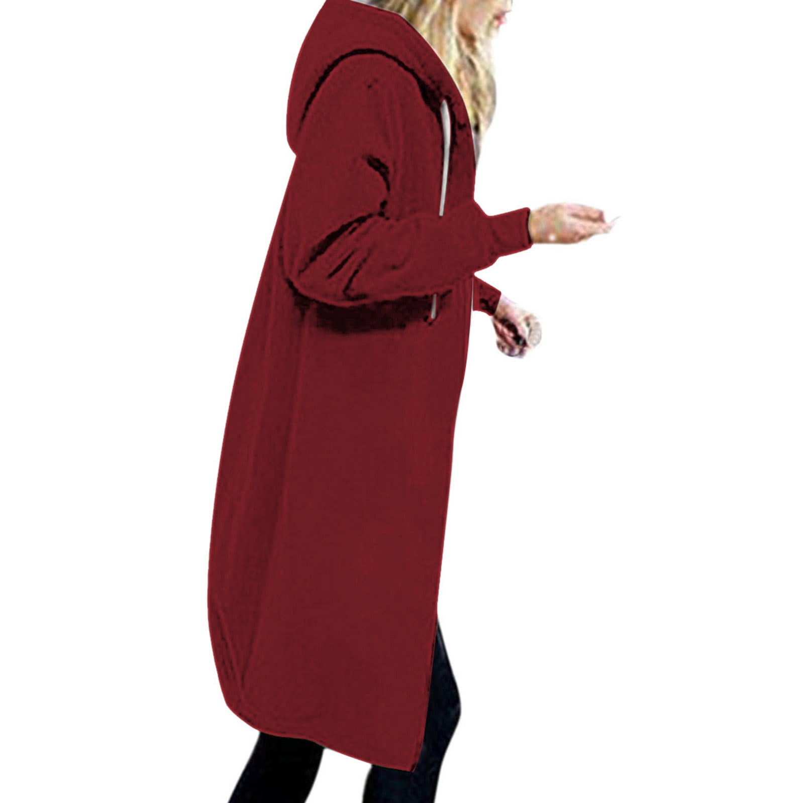 Autumn and Winter Hooded Coat Mid-length Plus Size Loose Windbreaker