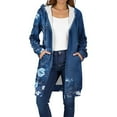 thumbnail image 1 of HONHUZH Women's Zip Up Hoodies Graphic Jacket Thickening Fleece Jacket Winter Casual Zipper Long Sleeve Pocket Long Coat, 1 of 9