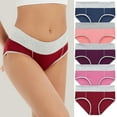 thumbnail image 1 of HONHUZH Womens Briefs Underwear Plus Size Seamless Cotton High Waist Briefs Hip Lifting Underpants 5PC, 1 of 7