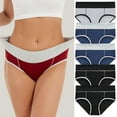 thumbnail image 1 of HONHUZH Womens Briefs Underwear Plus Size Seamless Cotton High Waist Briefs Hip Lifting Underpants 5PC, 1 of 5