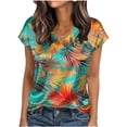 thumbnail image 1 of HONHUZH Womens Summer Tops Plus Size Satin Tank Top V Neck Floral Sleeveless Tops Business Casual Outfits Work Blouses, 1 of 6