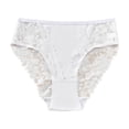 thumbnail image 1 of HONHUZH Womens Underwear Lace Solid Stretch Panties High Waist French Cut Panties, 1 of 9
