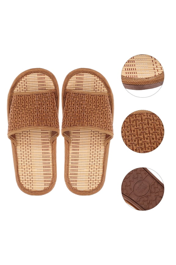 1 Pair Rattan Slippers Comfortable Footwear for Home, Beach, Outdoor, and Casual Everyday Use