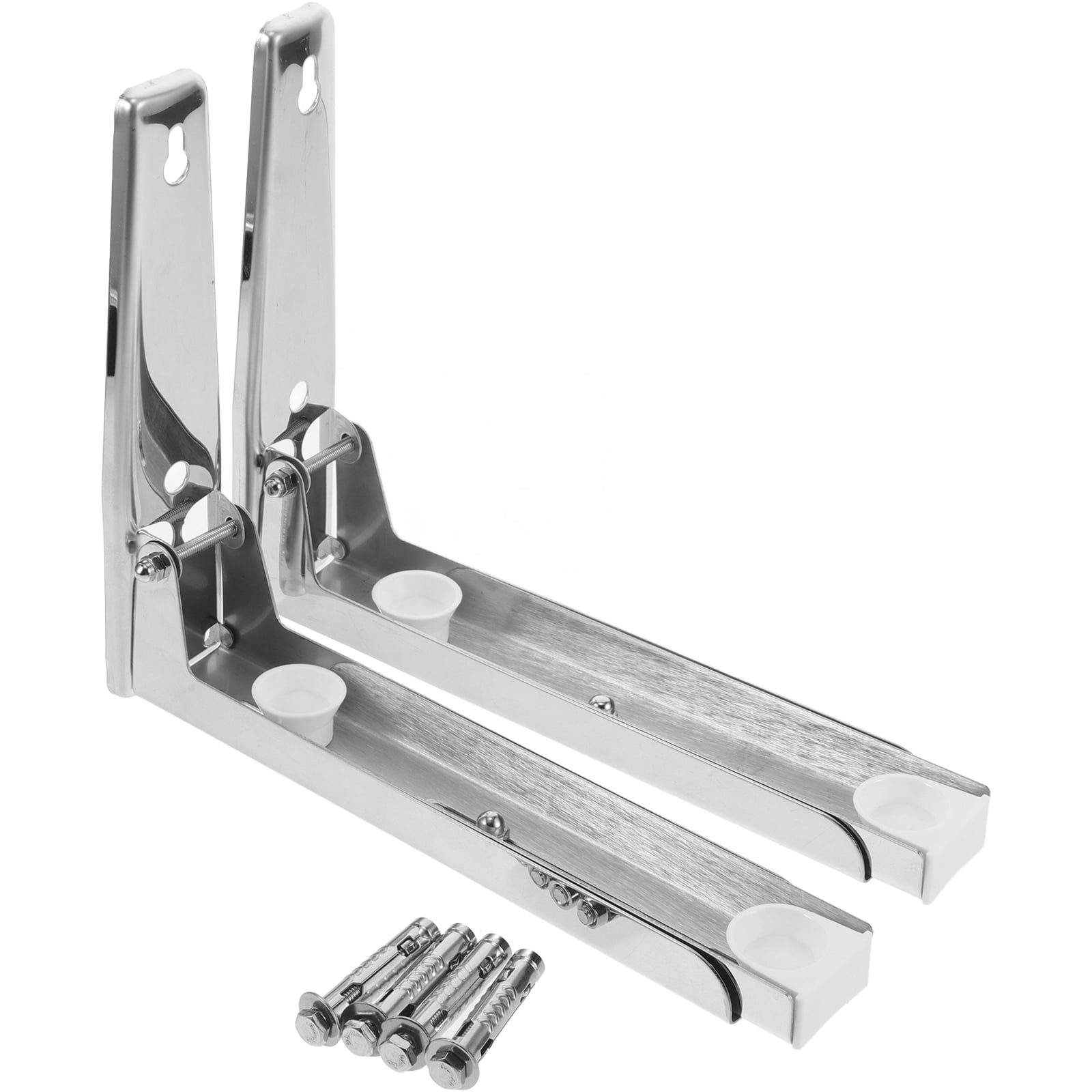 HONITANO 1 Pair Wall Mounted Microwave Oven Rack Space Saving Easy Installation Silver 8.9X7.9X1.6in