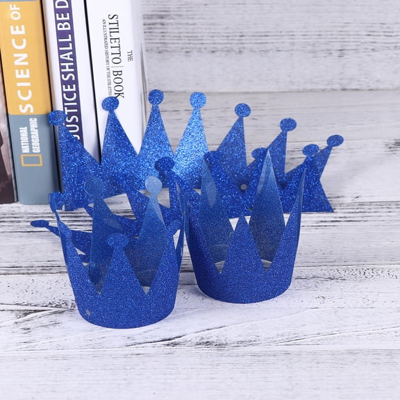 HONITANO 1 Set Adult Party Hats Royal Blue Glitter Surface For Wedding Parties 9.50X0.39In