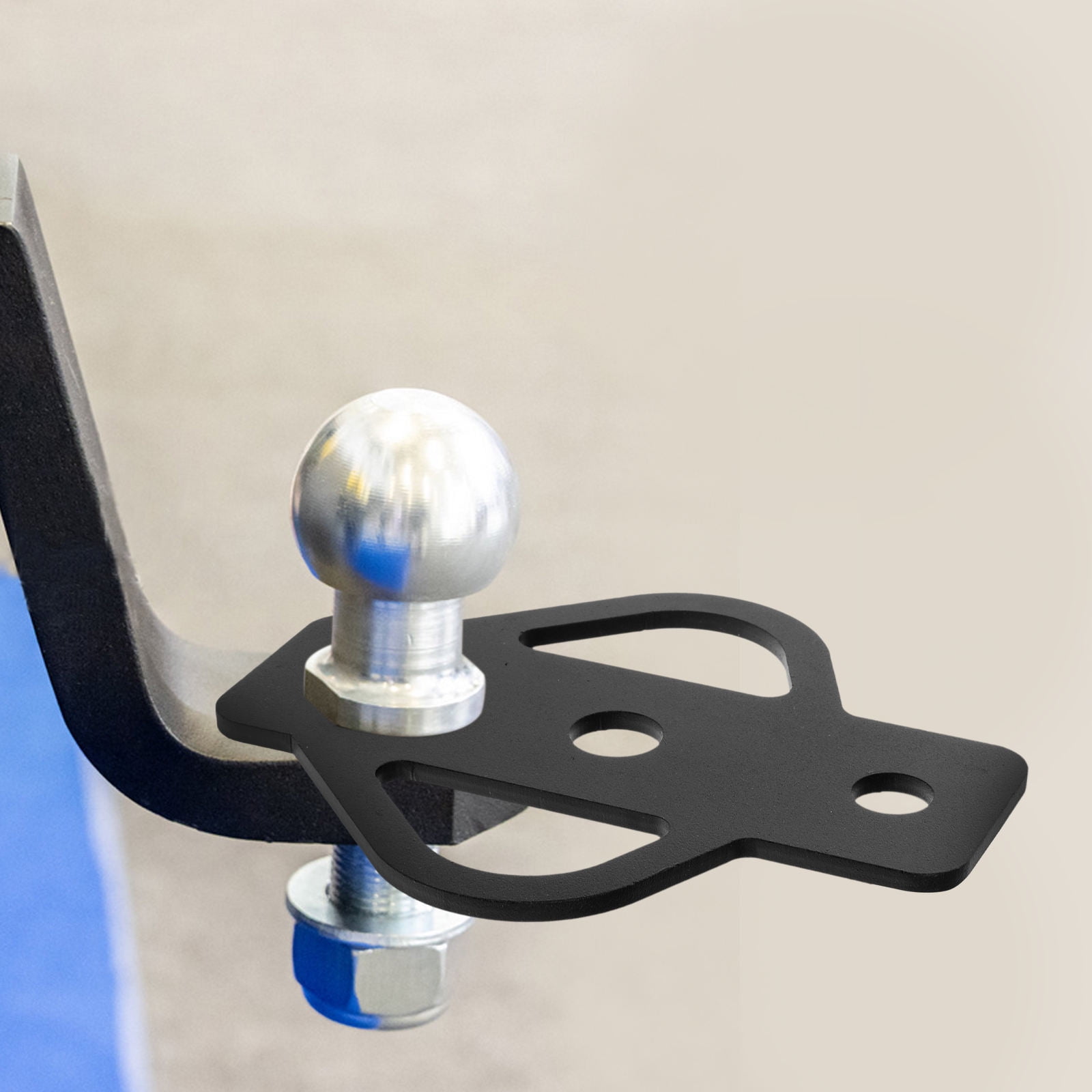 HONITANO 1 Set Black Metal Trailer Hitch Adapter Three Way Towing Receiver Hitch for Lawn Tractor 6.4x5.5x0.2in