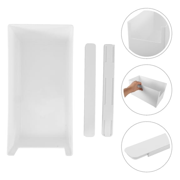 HONITANO 1 Set Pull Out Drawer Cabinet White Plastic Storage Box for Kitchen Cabinet and Bedroom Storage 11.8x5.9x5.5in