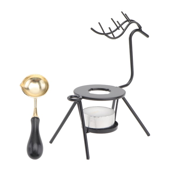 HONITANO 1 Set Wax Melting Pot for DIY Tool Home Decoration Durable Non-slip Design Black Plastic Copper Wood