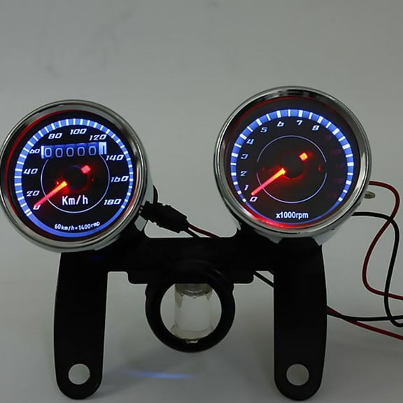HONITANO 1 Universal Motorcycle Speedometer with ABS and LED Indicator 16.1x4.9in
