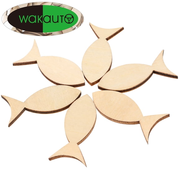 HONITANO 100 Pcs Natural Wooden Fish Slices for Crafting, Card Making, Sign Decorations and Art Projects