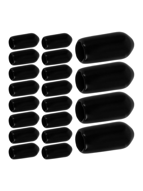 100Pcs Black Headband End Caps PVC Durable Protective Tips for Hair Hoops and DIY Accessories