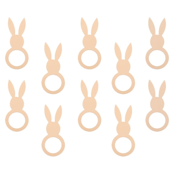 HONITANO 10Pcs Animal Party Decorations Wood Rabbit Shape for Easter Theme Family Gatherings