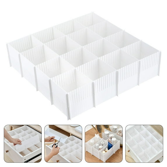 HONITANO 10Pcs Bathroom Drawer Organizer White Plastic for Closet Management