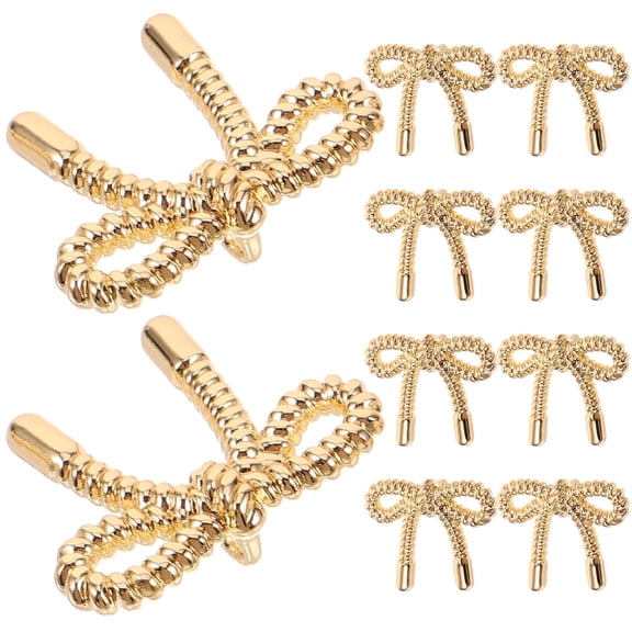 HONITANO 10Pcs Bow Buttons for Clothes Decorative Sewing Accessories Golden Alloy