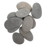 HONITANO 10Pcs Flat Rocks Painting for Art Projects Grey Colorful Rocks for Kids