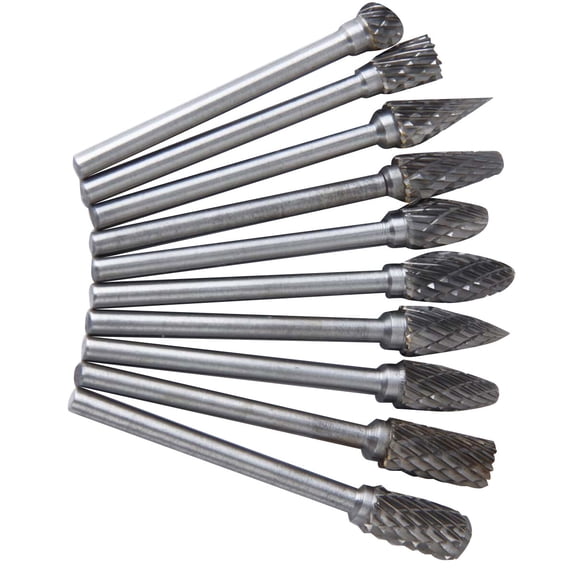 HONITANO 10Pcs Tungsten Steel Cylindrical Deburring Polishing Bur Rotary Tools