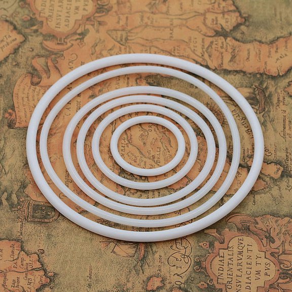 HONITANO 10pcs White Plastic Dreamcatcher Ring for DIY Knitting Crafts 25cm