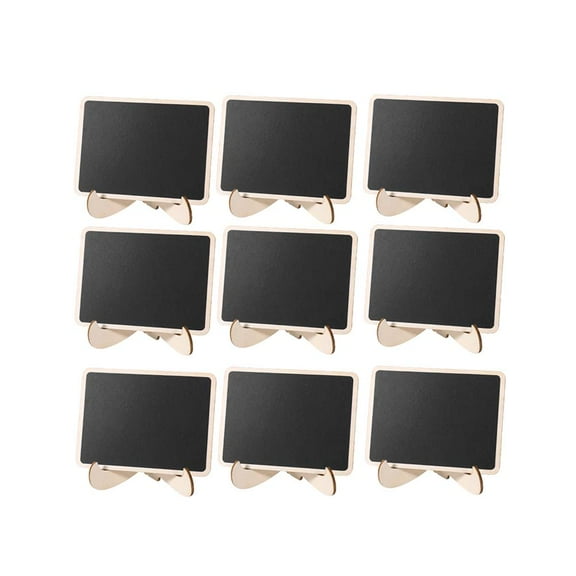 HONITANO 12Pcs Mini Signboard for Message Board and Place Signs in Black Wooden Material