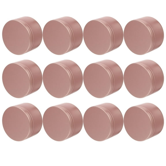 HONITANO 12Pcs Pink Round Metal Tins for Balm and Gel Storage Bulk Candle Jars