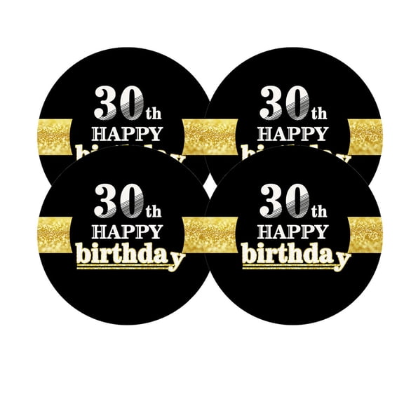 HONITANO 12Pcs Round Happy Birthday Stickers for 30 Year-Old People Celebration