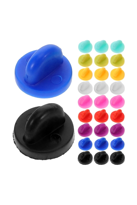 150Pcs Box Simple Shape Assorted Color Rubber Pin Backs for Enamel Pins Lapel Pin Supplies Protective Cover