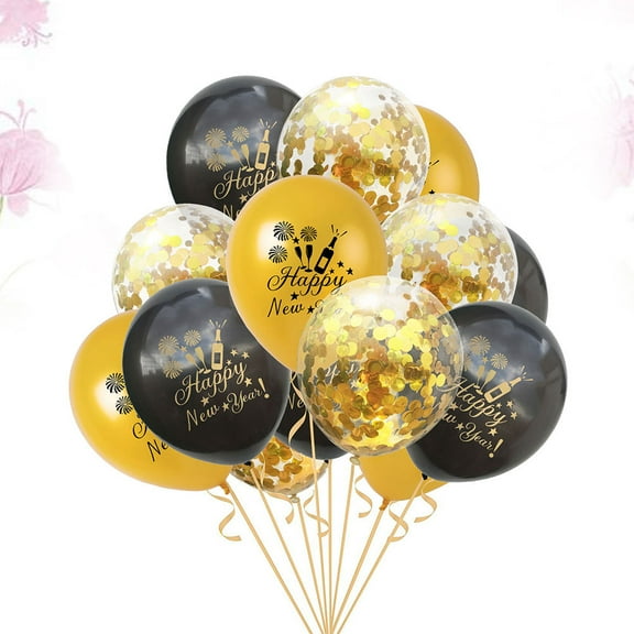 HONITANO 15Pcs Balloons Party Decorations Round Latex for New Year Celebration