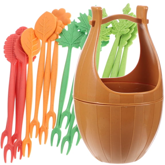 HONITANO 17Pcs Advanced Fruit Fork Wheat Stalk For Salad Fruit Decoration