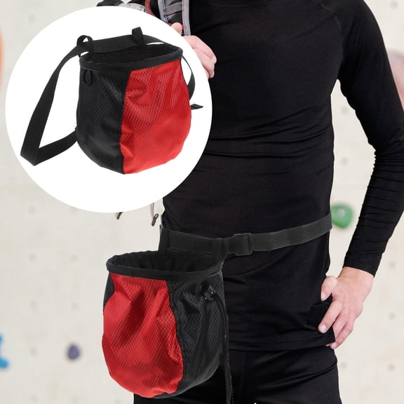 HONITANO Adjustable Chalk Bag for Rock Climbing Drawstring Closure, 1-Pack in Rocket Black