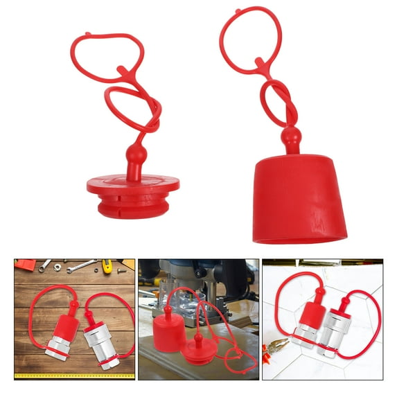HONITANO 1Pack Red PVC Hydraulic Coupler Dust Cap for Sealing and Dust Protection in Systems