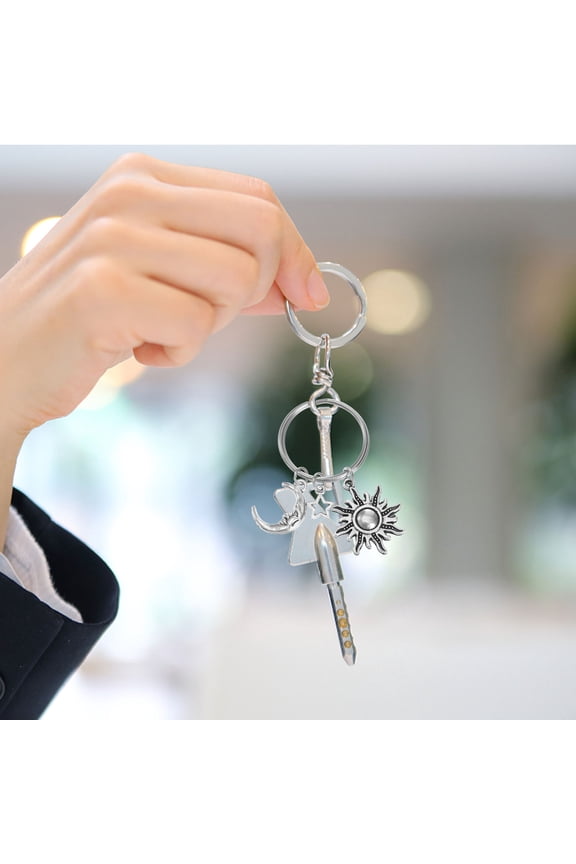 1Pack Sun Shape Key Holder Delicate Design Silver Pendant for Birthday present 11.8x7.9x0.8in