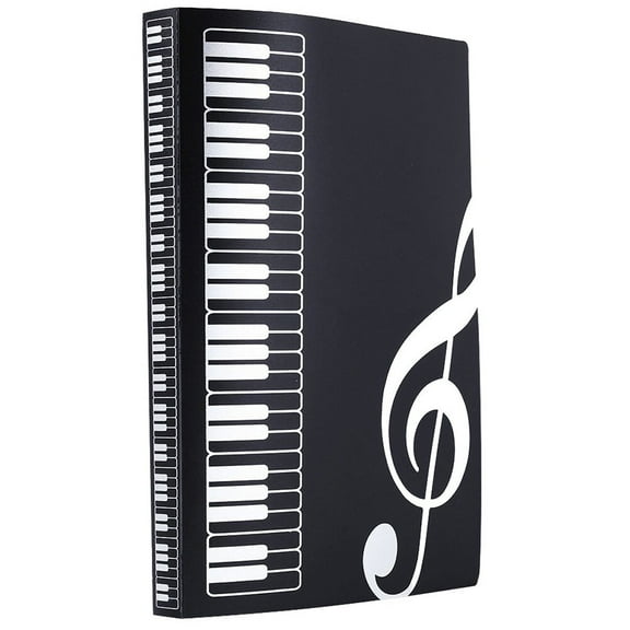 HONITANO 1Set Black Rectangular PVC Sheet Music Folders for Musicians Office Use with Transparent Pockets