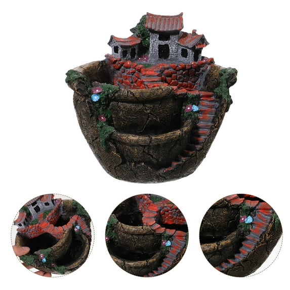 HONITANO 1Set Creative Resin Pot Shaped Flower Succulents Planter for Office Desk Balcony Garden 6.89In