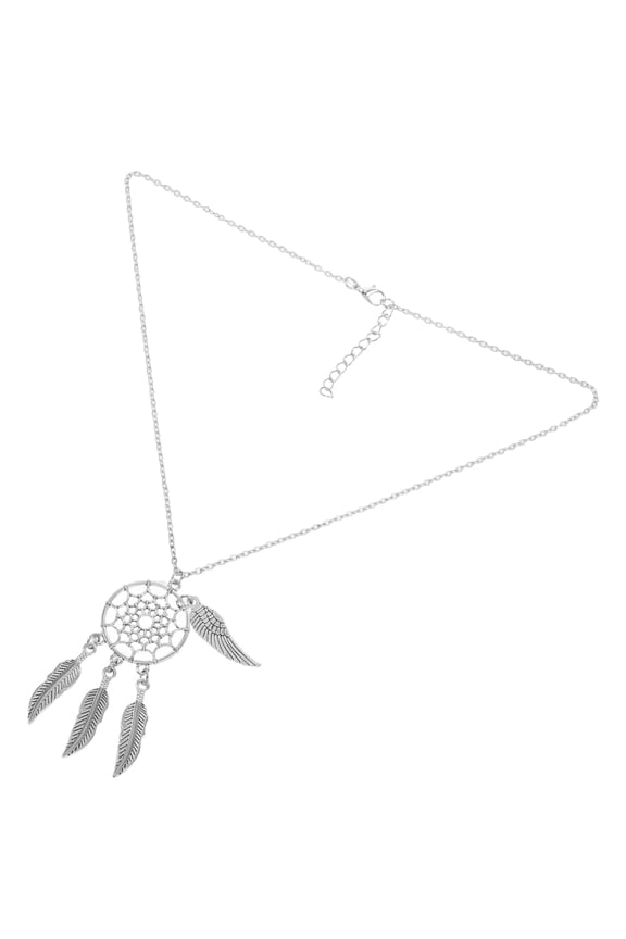 1Set Dreamcatcher Necklace Wing Shape Bohemian Style Alloy Pendant for Women