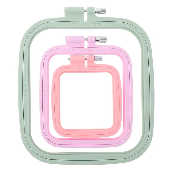 HONITANO 1Set Durable ABS Square Embroidery Hoop Frame Lightweight Multi Color for Needlework Use