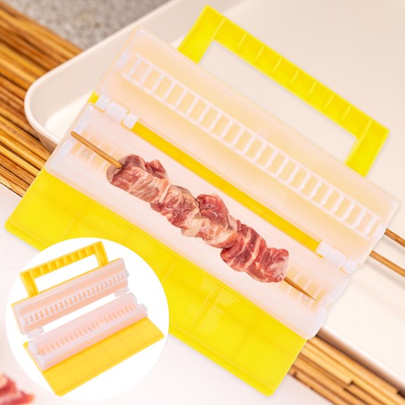 HONITANO Yellow Barbecue Meat Skewer Machine with PP Material - 1 Piece for Easy Grilling