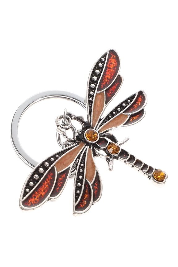1Set Keychains for Women Dragonflies Rhinestone Zinc Alloy Decorative Friends