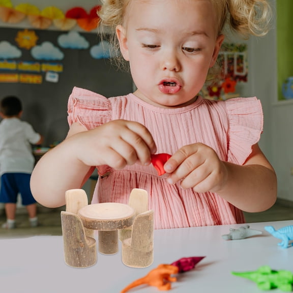 HONITANO 1Set Miniature Stuff For Dollhouse Dining Table Chair Set Modern Style