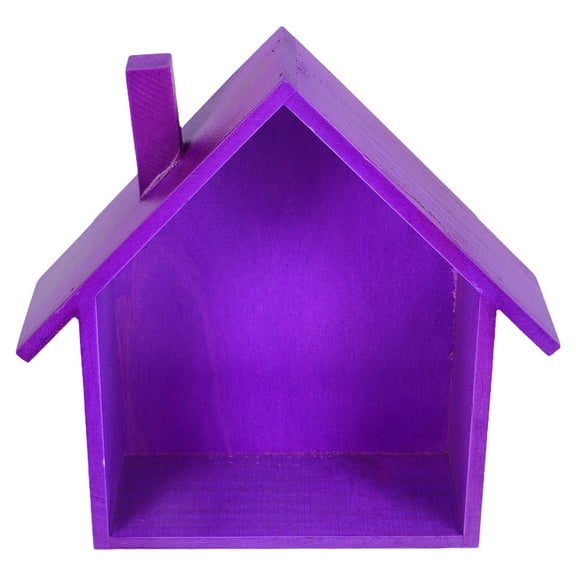 HONITANO 1Set Office Wall Shelves Wooden Wall Shelf Display Storage Purple Simple Style 11.8x9.3x3in
