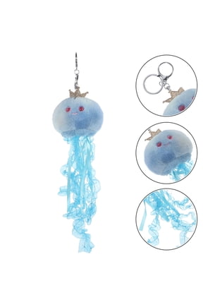 Plush Keychain Set with Sky-Themed Bag Charm and Key Holder Accessory, Soft and Cute, 11.79 x 3.73 x 2.55 inches