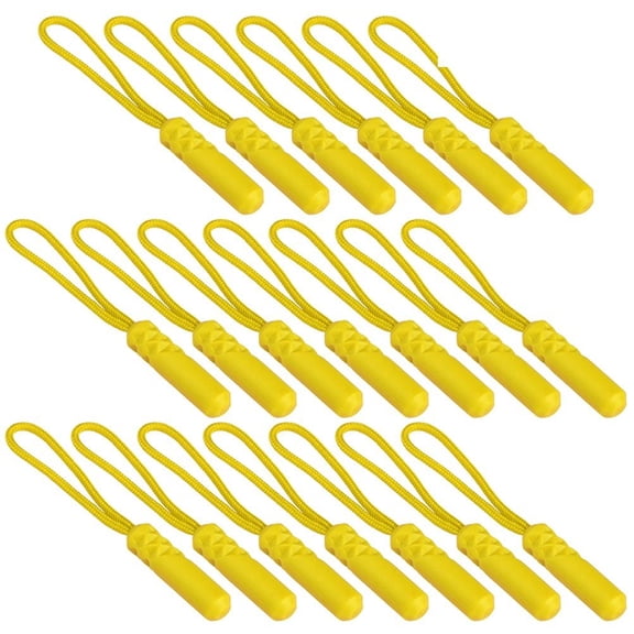 HONITANO 20Pack Zip Puller for Clothing Luggage Bags with Cylinder Head in Yellow for Home Use