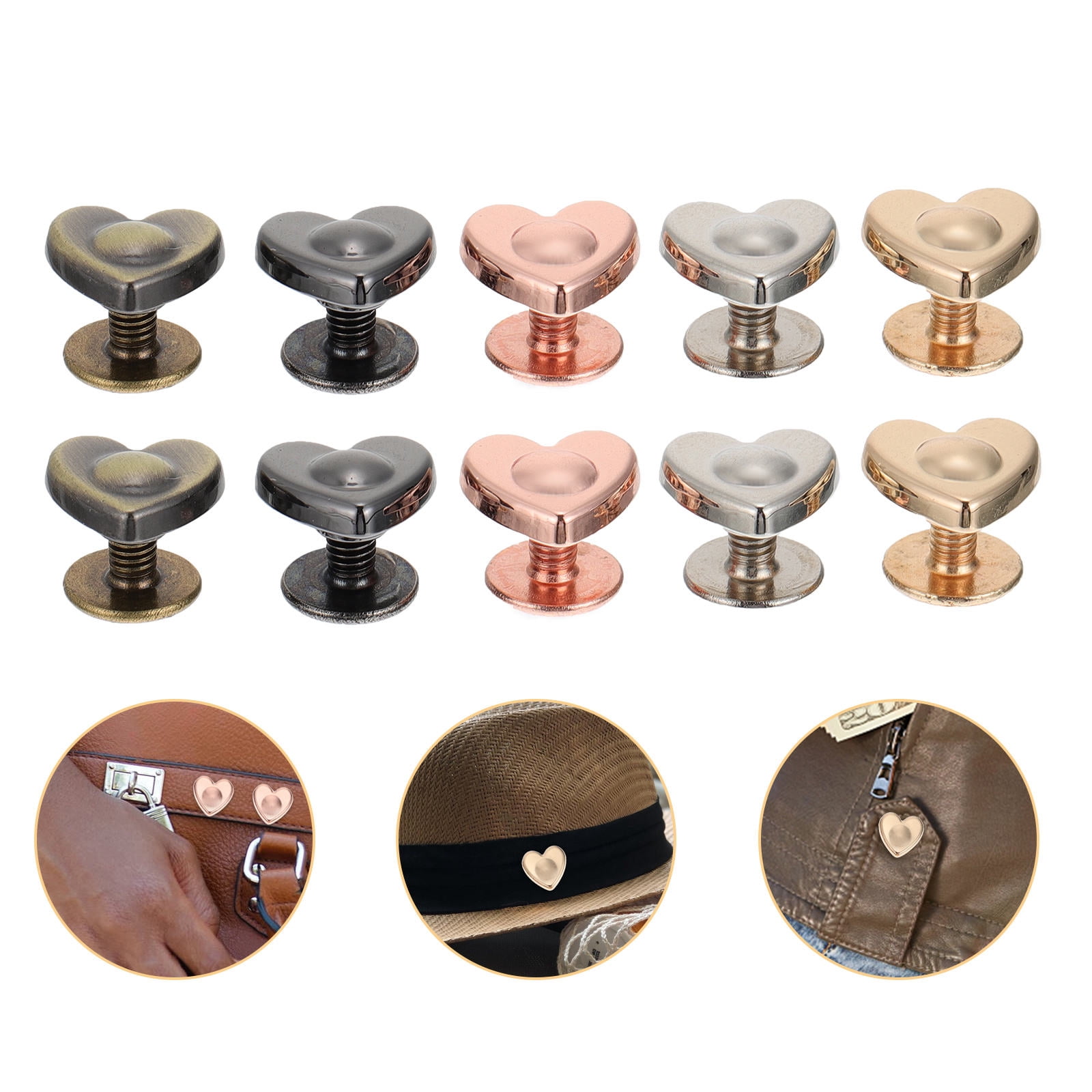 HONITANO 20Pcs Black Antique Brass Round Dome Rivets Spike Stud For ...