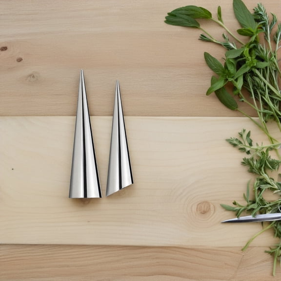 HONITANO 20Pcs Cone Shape Pastry Mold for Home Baking Nonstick Stainless Steel Bread Making Tool 5.4x1.4x1.4in