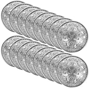 HONITANO 20Pcs Round Metal Buttons for Christmas and Birthday Diy Projects Silver 0.9In
