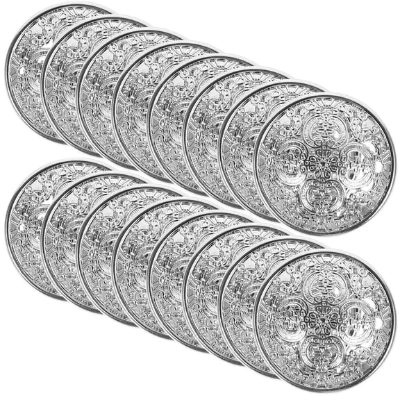HONITANO 20Pcs Round Metal Buttons for Christmas and Birthday Diy Projects Silver 0.9In
