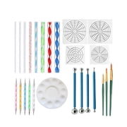 HONITANO 25pcs Embossing Stylus Set for Engraving with Doubleended Metal Ball and Wood Handles in Assorted Color