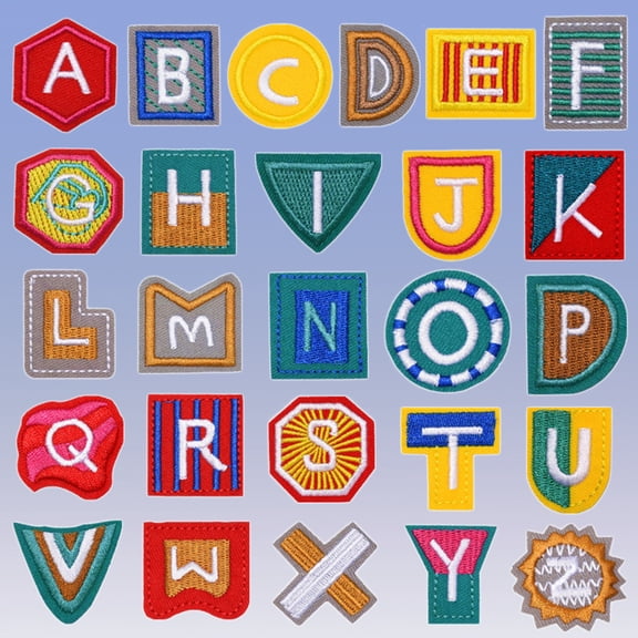 HONITANO 26-Piece Sew- Embroidered Patches Set for Crafting and Custom Clothing with Assorted Color Designs