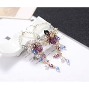 HONITANO 2-Pack Fashion Dangle Earrings with Multi-Color Floral Design, Stylish Accessories for Women