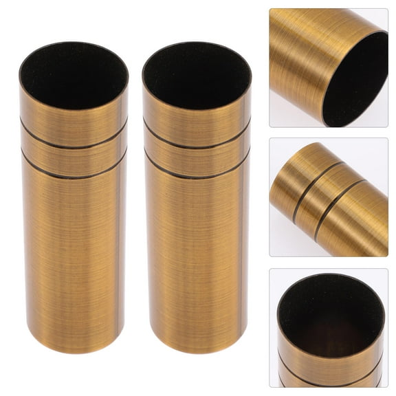 HONITANO 2Pack Lampholder Cover Golden Iron Tube Shape for Chandelier Lamp Accessories Decorative Lamp Base Sleeve